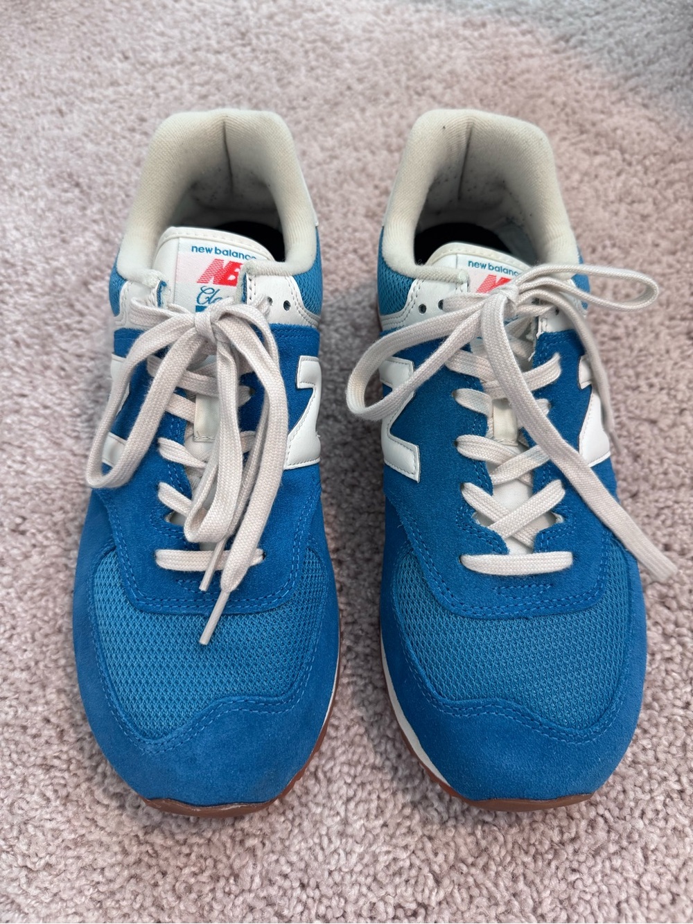 New Balance Blue and White Men's Classic Trainer Sneakers